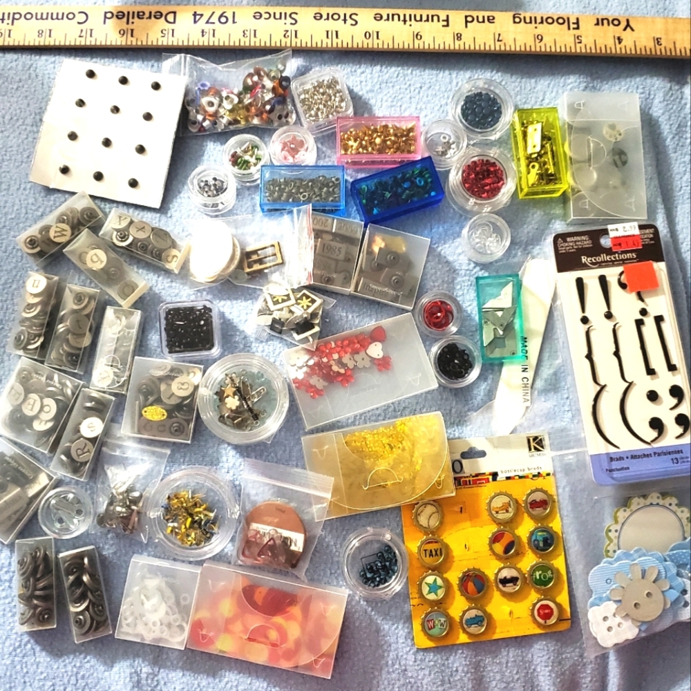 : HUGE mixed LOT OF  Scrapbook card making Supplies  Frame Brad Eyelet